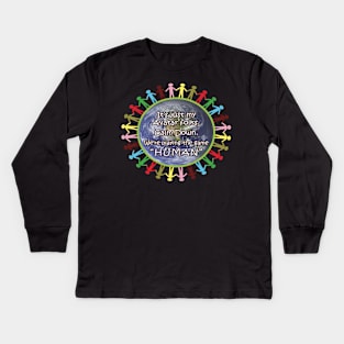 World of Humans Wearing Avatars Kids Long Sleeve T-Shirt